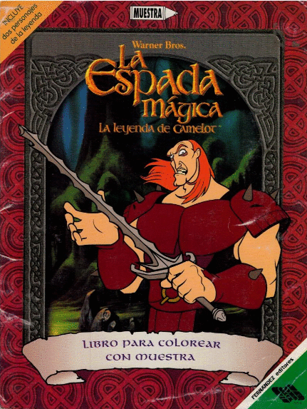 ESPADA MAGICA LIBRO PARA COLOREAR ROJO