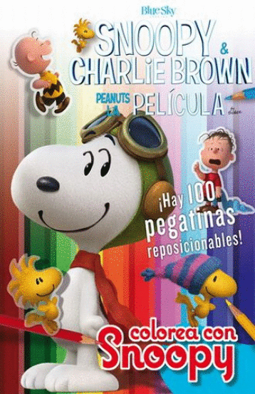 SNOOPY Y CHARLIE BROWN COLOREA CON SNOOPY (CON PEGATINAS)